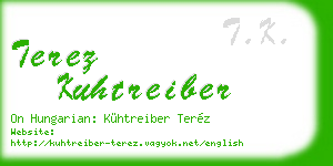 terez kuhtreiber business card